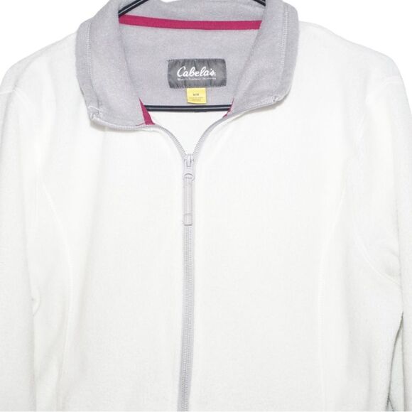 Cabela's White Fleece Zip-Up Jacket, Medium - Picture 5 of 7